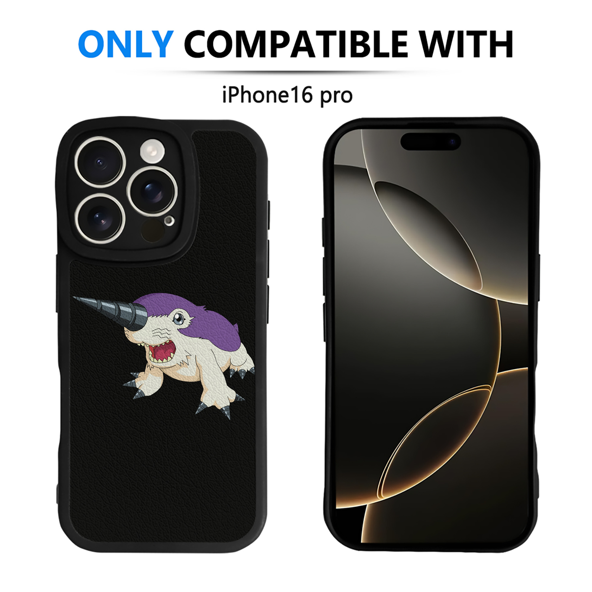 （画像用） Digimon デジタルモンスター/デジモン 【iPhone 16シリーズ対応】シリコンスマホケース（レザー調） 材質：シリコン